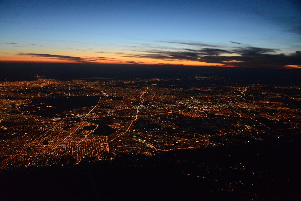 08 Buenos Aires After Sunset From Airplane After Taking Off From Aeroparque Internacional Jorge Newbery Airport